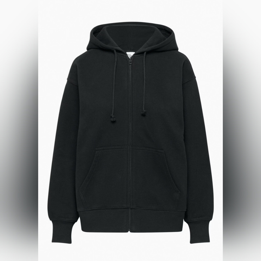 🌷Aritizia TNA Sweatfleece Cozy Fleece Boyfriend Fit Black Hoodie🌷size L